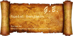 Gyalai Benjámin névjegykártya